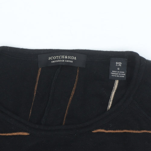Scotch & Soda Men’s Black Striped Long Sleeve Cotton Top Size S