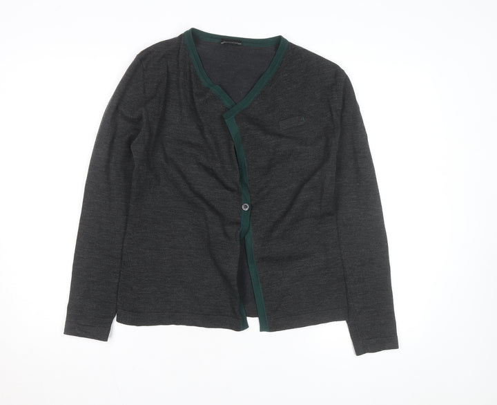 Dimensions Womens Grey V-Neck Long Sleeve Cardigan Size 10