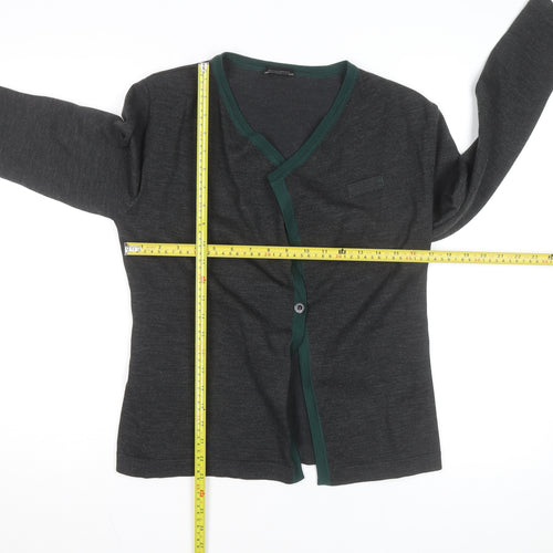Dimensions Womens Grey V-Neck Long Sleeve Cardigan Size 10