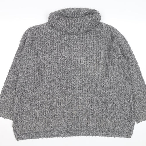 Crew Clothing Women’s Grey Roll Neck Chunky Knit Jumper Size 16