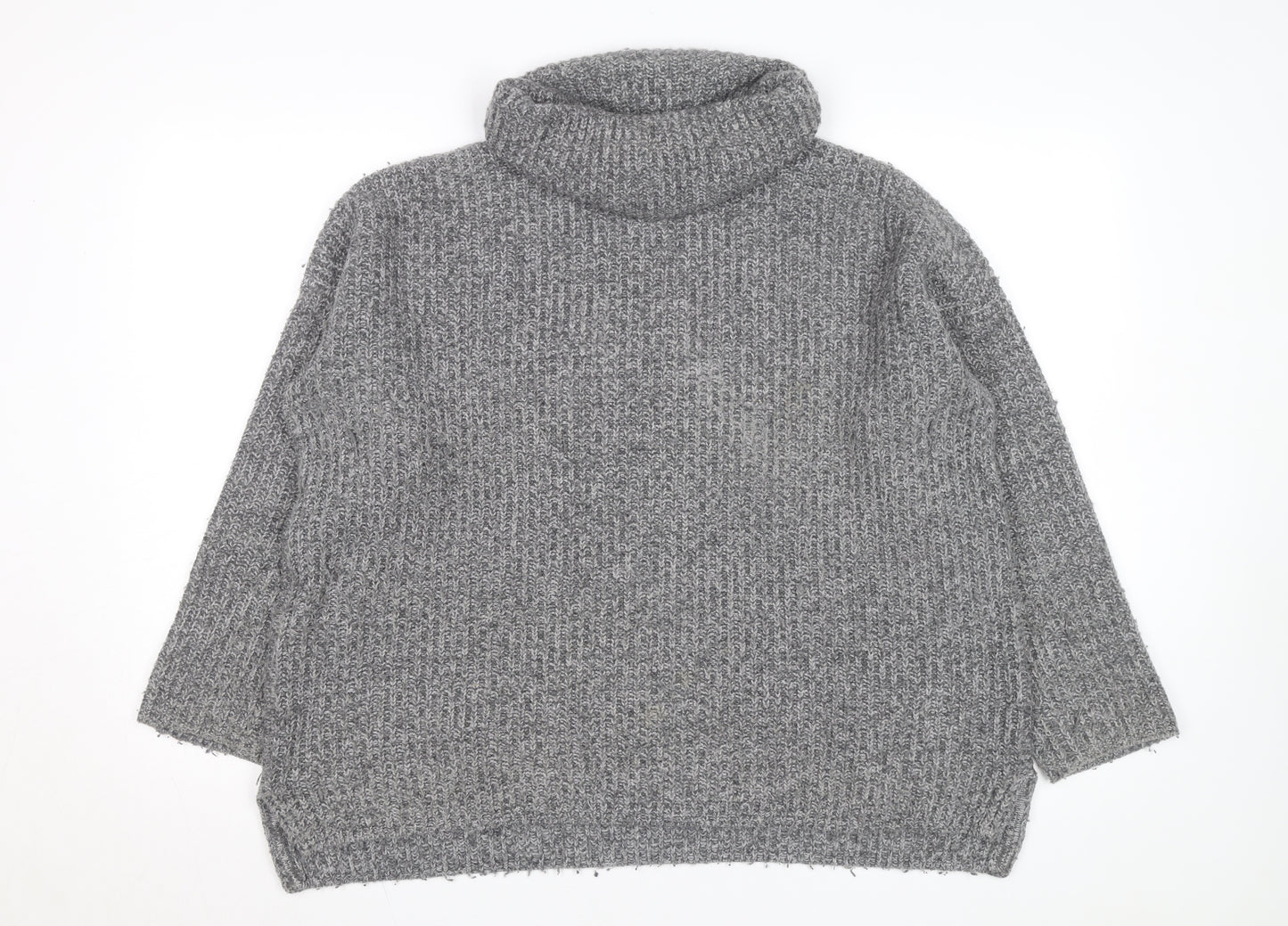 Crew Clothing Women’s Grey Roll Neck Chunky Knit Jumper Size 16