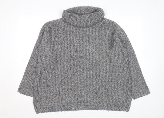 Crew Clothing Women’s Grey Roll Neck Chunky Knit Jumper Size 16