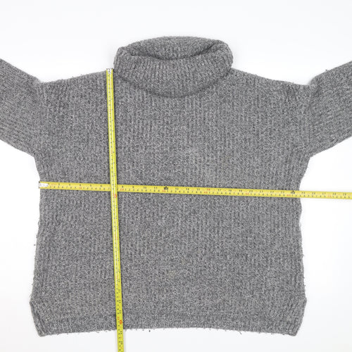 Crew Clothing Women’s Grey Roll Neck Chunky Knit Jumper Size 16