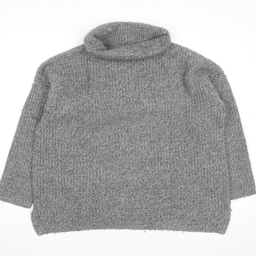 Crew Clothing Women’s Grey Roll Neck Chunky Knit Jumper Size 16