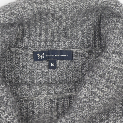 Crew Clothing Women’s Grey Roll Neck Chunky Knit Jumper Size 16