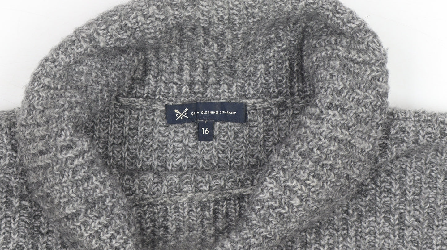 Crew Clothing Women’s Grey Roll Neck Chunky Knit Jumper Size 16