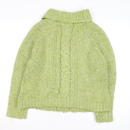 Marks and Spencer Per Una Women Green L Cable-Knit Cardigan