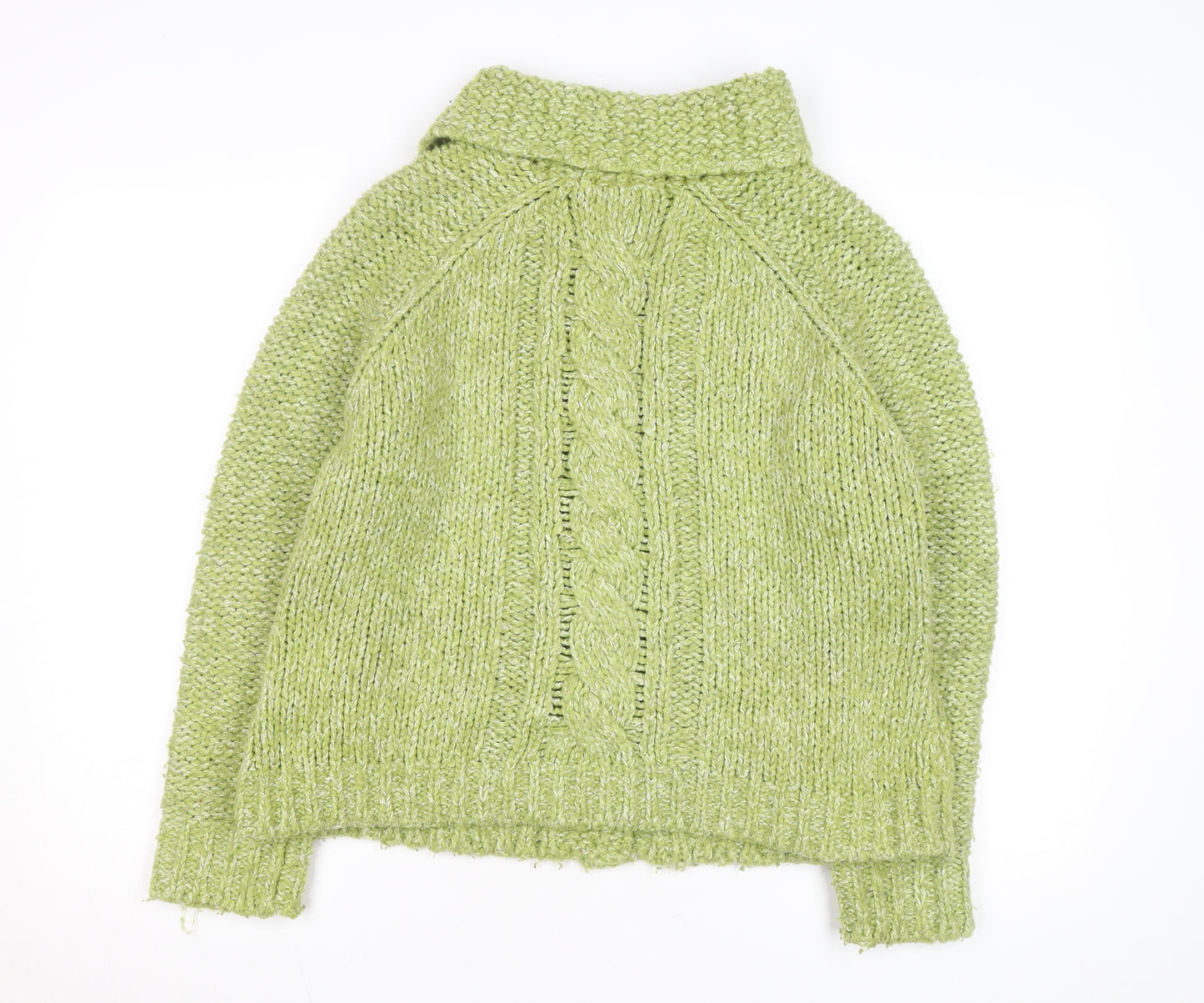 Marks and Spencer Per Una Women Green L Cable-Knit Cardigan