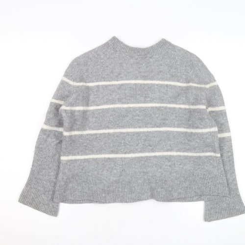 & Other Stories Women Grey Wool Blend Striped Jumper Crew Neck Size S