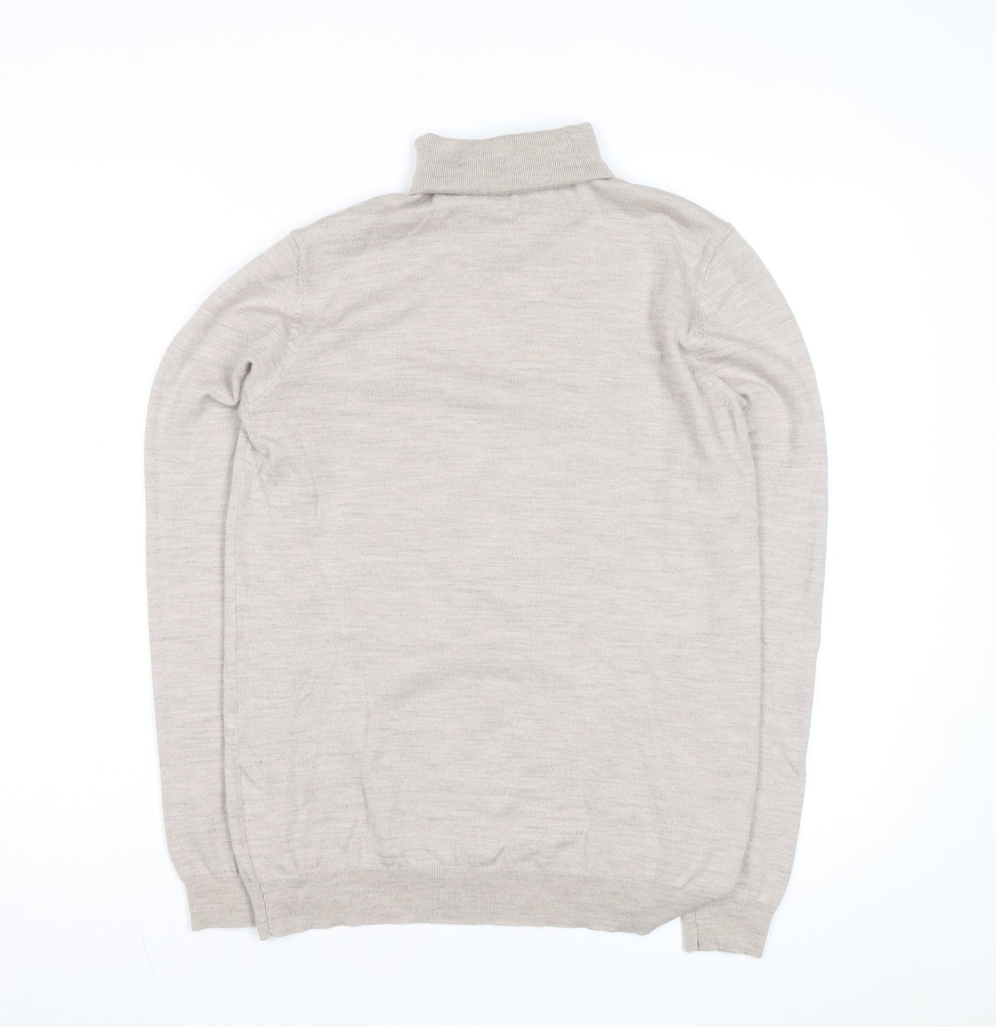 Reiss Women Beige Roll Neck Wool Jumper Medium