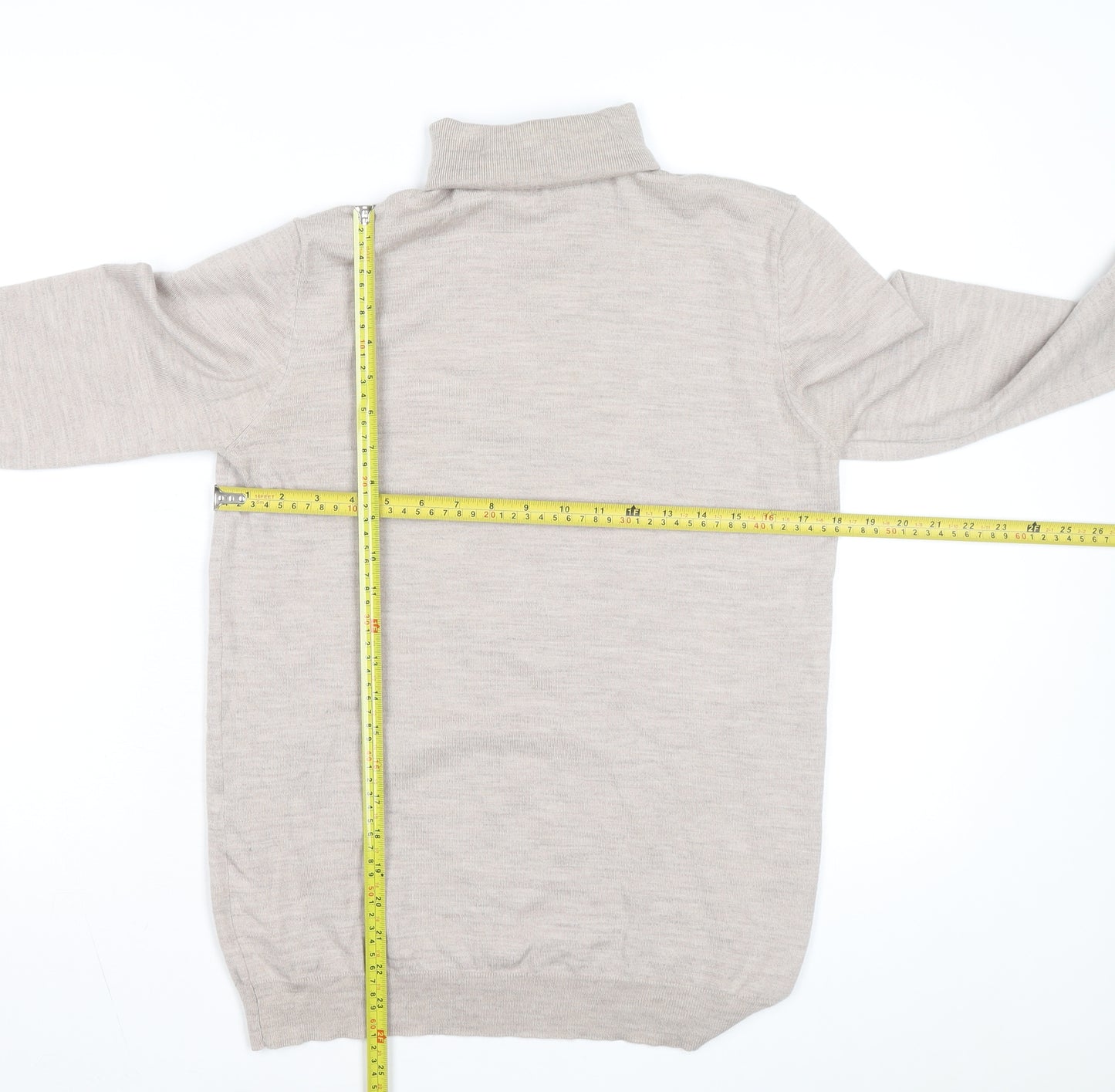Reiss Women Beige Roll Neck Wool Jumper Medium