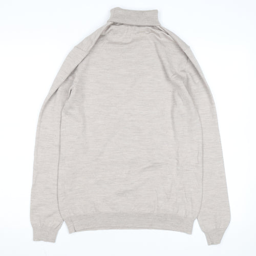 Reiss Women Beige Roll Neck Wool Jumper Medium
