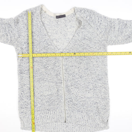 Marks and Spencer Women’s Grey V-Neck Full Zip Knit Cardigan Size 14