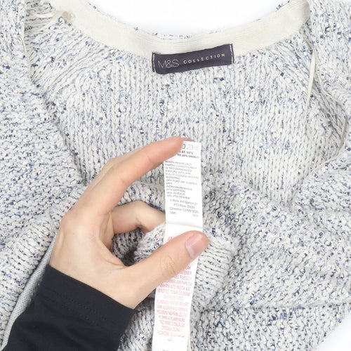 Marks and Spencer Women’s Grey V-Neck Full Zip Knit Cardigan Size 14