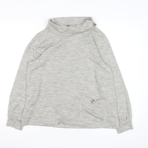 Luca Vanucci Women's Grey Roll Neck Knit Jumper Size S