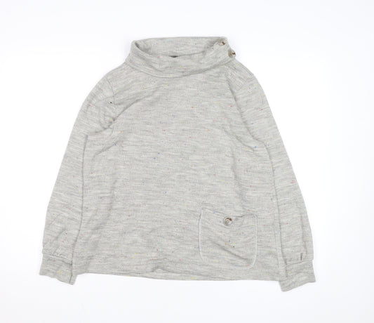 Luca Vanucci Women's Grey Roll Neck Knit Jumper Size S