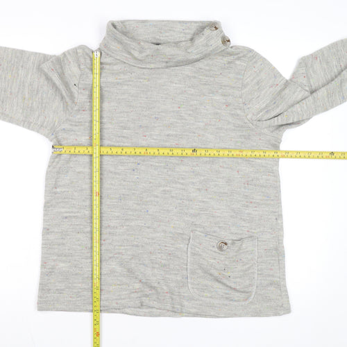 Luca Vanucci Women's Grey Roll Neck Knit Jumper Size S