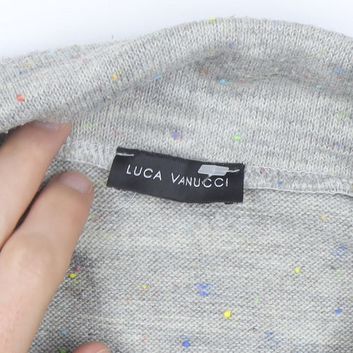 Luca Vanucci Women's Grey Roll Neck Knit Jumper Size S