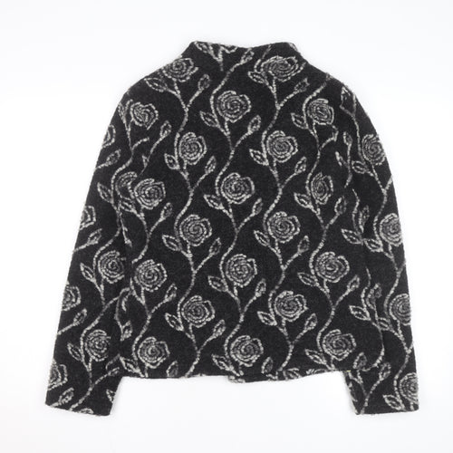 Kaliko Women’s Black Floral Wool Blend Cardigan Size 12