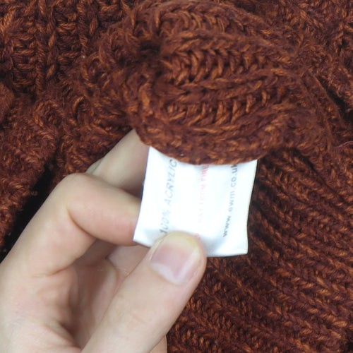 P.G. Field Men's Brown Chunky Knit Crew Neck Jumper Size M