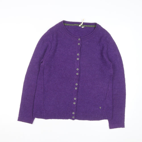 White Stuff Women's Purple Wool Blend Knit Cardigan Size 12