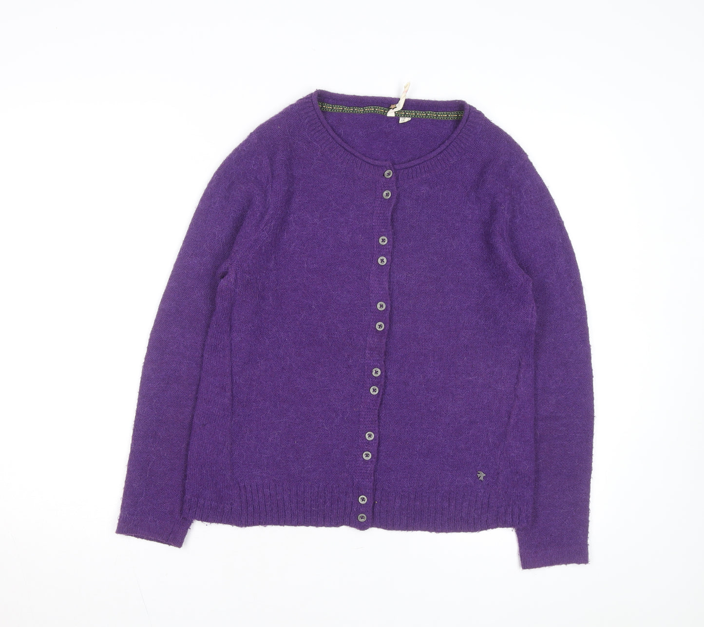 White Stuff Women's Purple Wool Blend Knit Cardigan Size 12