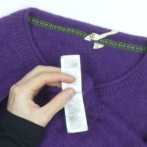 White Stuff Women's Purple Wool Blend Knit Cardigan Size 12