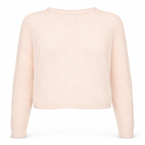 Debenhams Women Pink Linen Open-Knit Long Sleeve Jumper M
