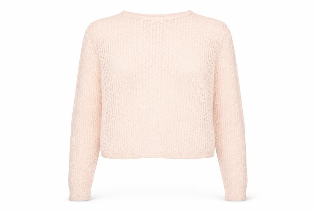 Debenhams Women Pink Linen Open-Knit Long Sleeve Jumper M