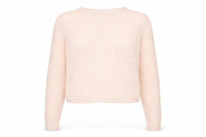 Debenhams Women Pink Linen Open-Knit Long Sleeve Jumper M