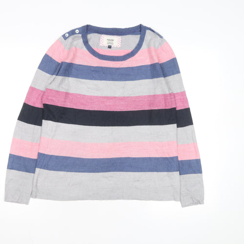Maine New England Women's Multicoloured Striped Jumper Size 12