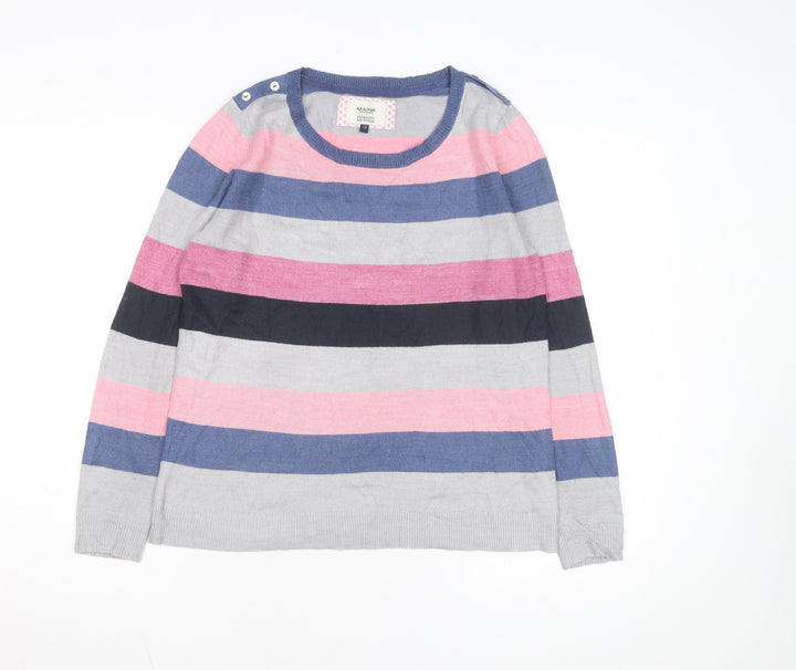 Maine New England Women's Multicoloured Striped Jumper Size 12
