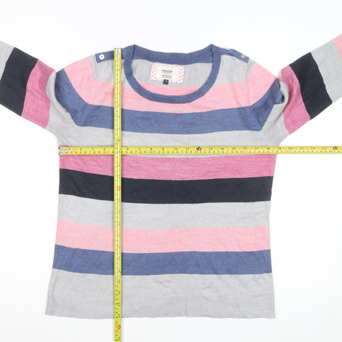 Maine New England Women's Multicoloured Striped Jumper Size 12