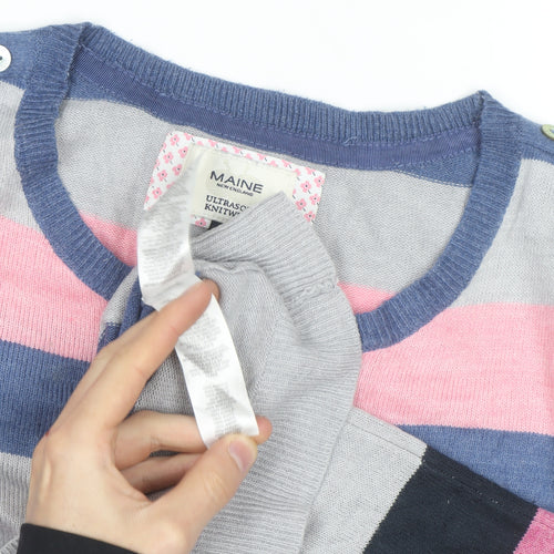 Maine New England Women's Multicoloured Striped Jumper Size 12