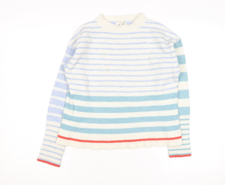 White Stuff Women’s Multicoloured Wool Blend Striped Pullover Jumper Size 10