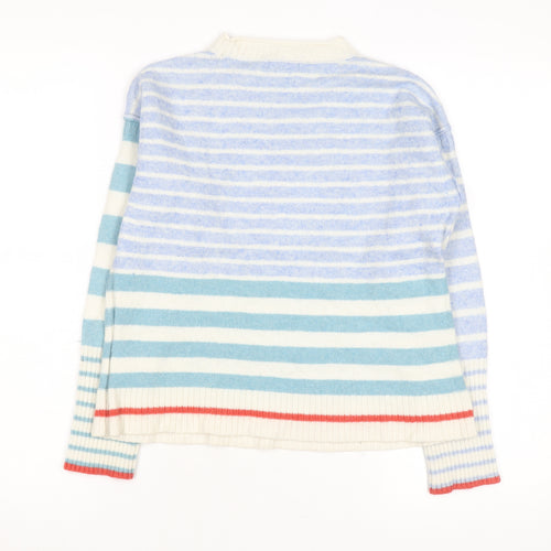 White Stuff Women’s Multicoloured Wool Blend Striped Pullover Jumper Size 10