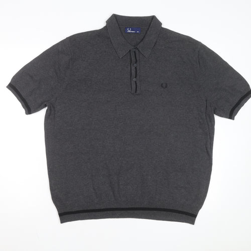 Fred Perry Men's Grey 2XL Cotton Polo Shirt