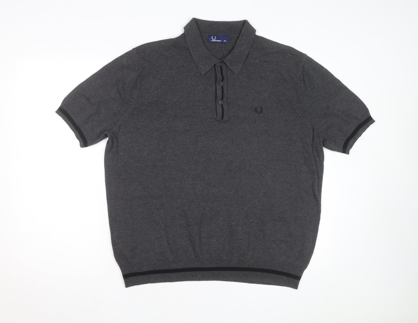 Fred Perry Men's Grey 2XL Cotton Polo Shirt