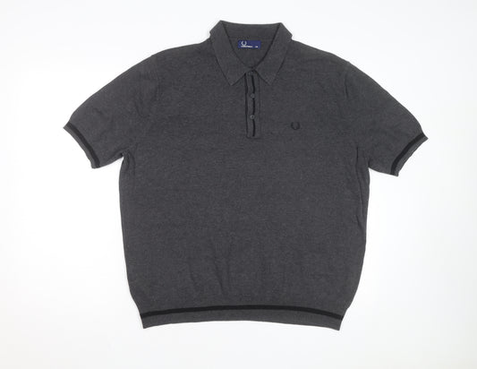 Fred Perry Men's Grey 2XL Cotton Polo Shirt