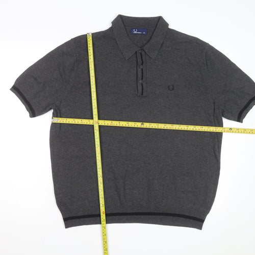 Fred Perry Men's Grey 2XL Cotton Polo Shirt