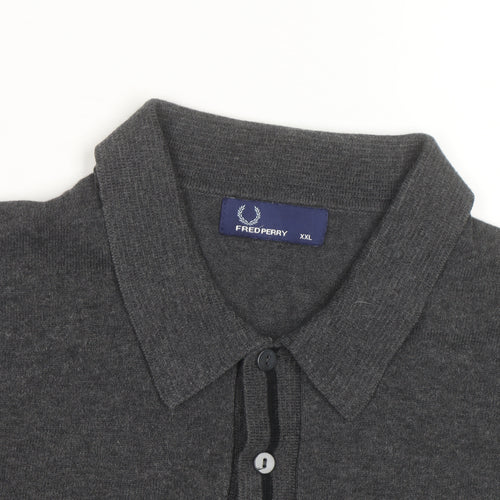 Fred Perry Men's Grey 2XL Cotton Polo Shirt