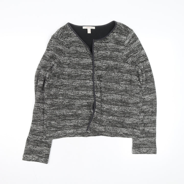 Esprit Womens Grey Knit Open Cardigan L Long Sleeve Casual