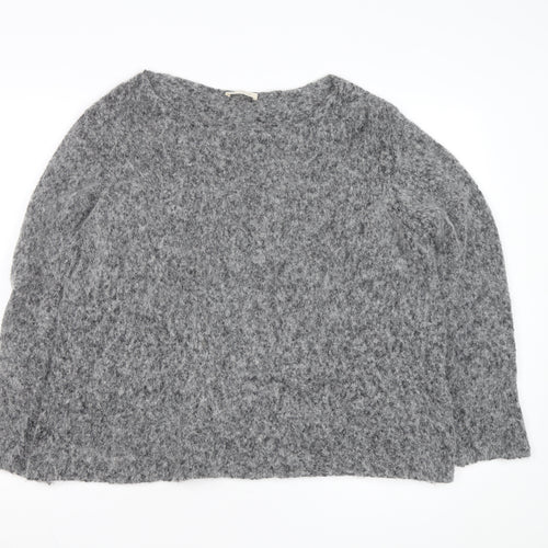 American Vintage Womens Grey Alpaca Wool Blend Relaxed Pullover Jumper L