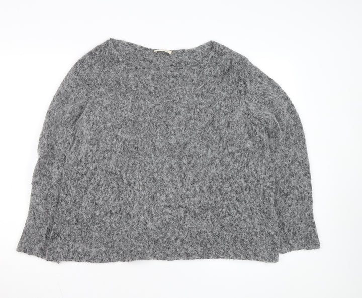 American Vintage Womens Grey Alpaca Wool Blend Relaxed Pullover Jumper L