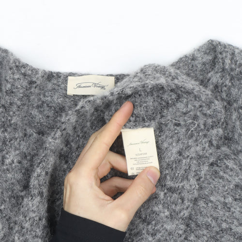 American Vintage Womens Grey Alpaca Wool Blend Relaxed Pullover Jumper L