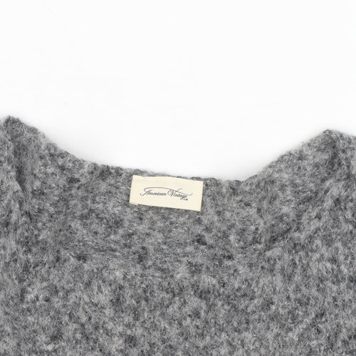 American Vintage Womens Grey Alpaca Wool Blend Relaxed Pullover Jumper L