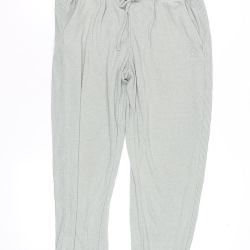 FatFace Womens Grey Jogger Trousers Size 10 Regular Fit Ribbed Knit