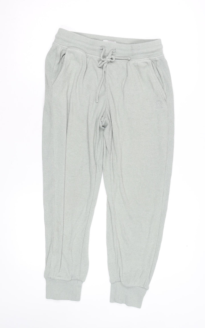 FatFace Womens Grey Jogger Trousers Size 10 Regular Fit Ribbed Knit