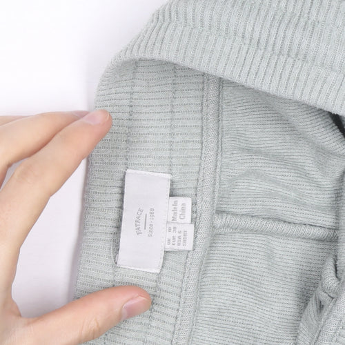 FatFace Womens Grey Jogger Trousers Size 10 Regular Fit Ribbed Knit