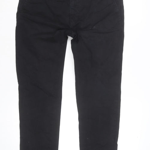 Zara Men Black Slim Fit Cotton Chino Trousers Size 32